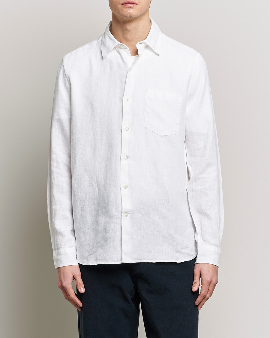 Heren | Overhemden | A Day's March | Abu Linen Shirt White