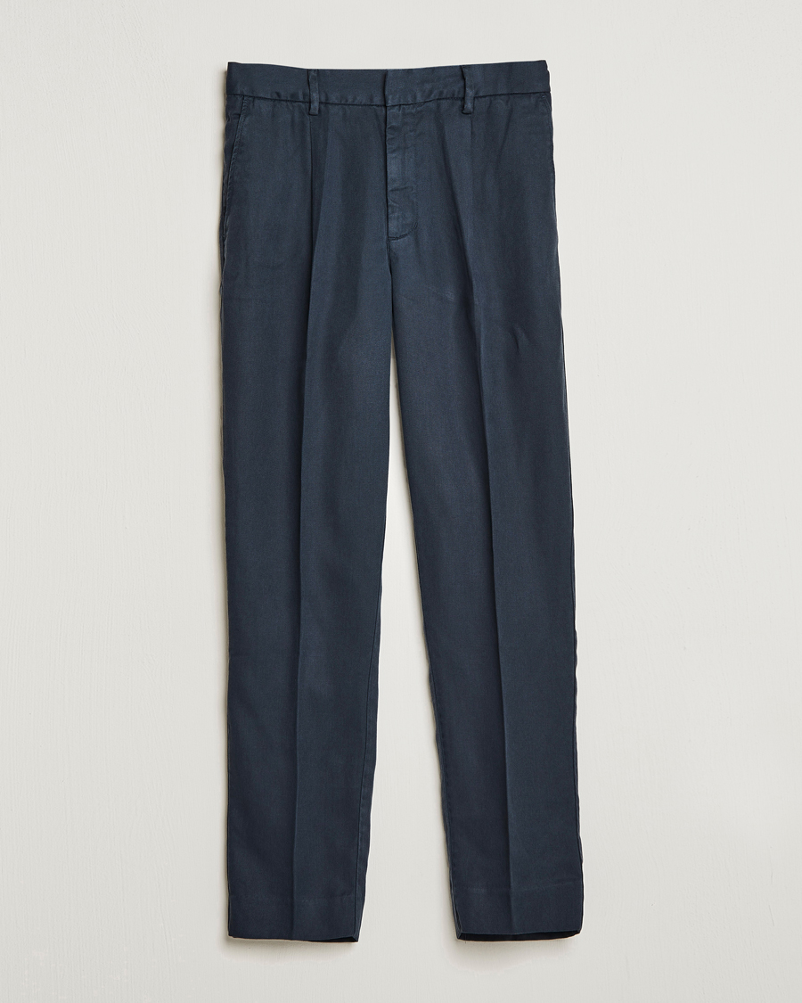 Heren | Broeken | A Day's March | Smart Trouser Tencel Navy