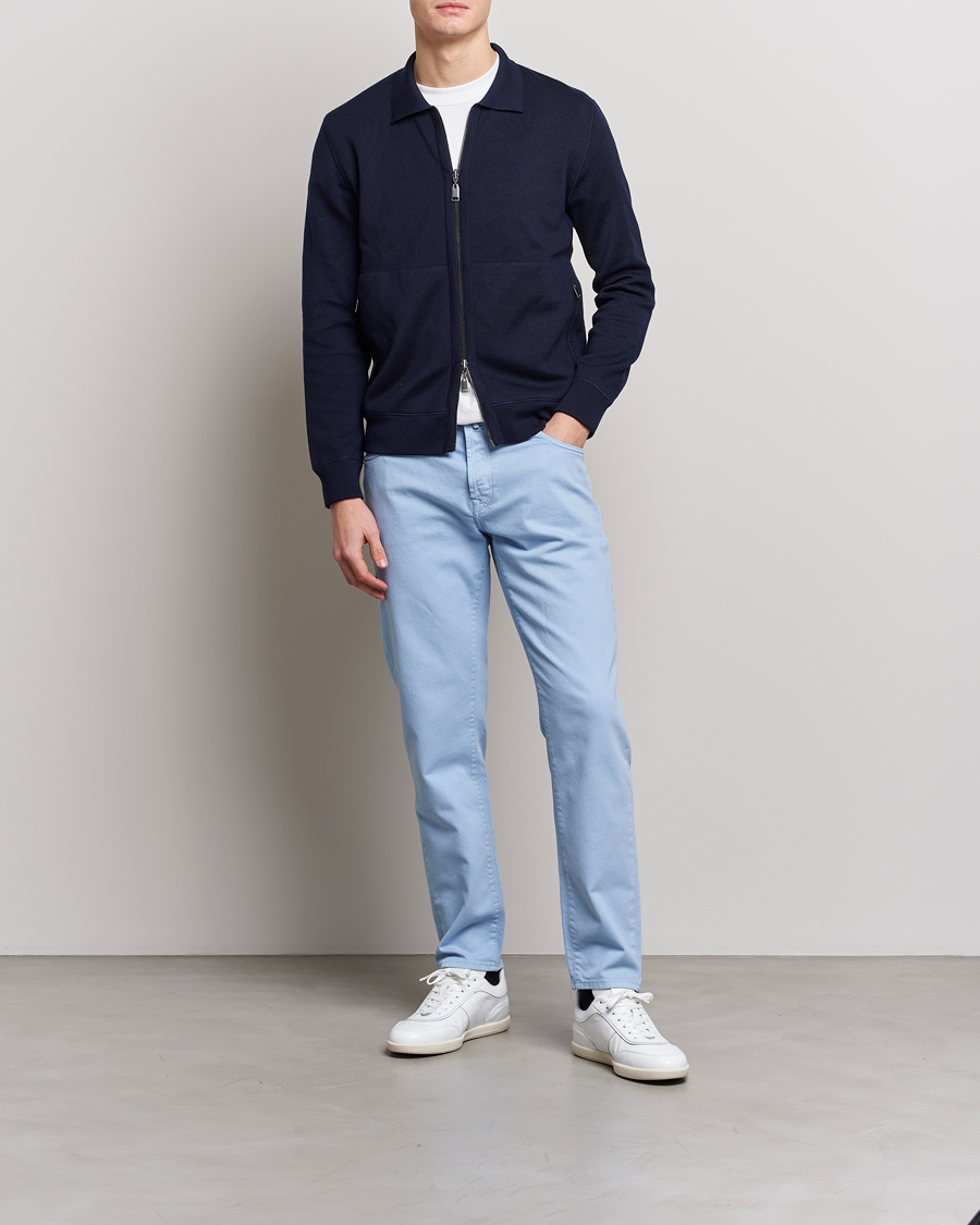 Heren | Broeken | Incotex | Cotton Stretch 5-Pocket Pants Light Blue