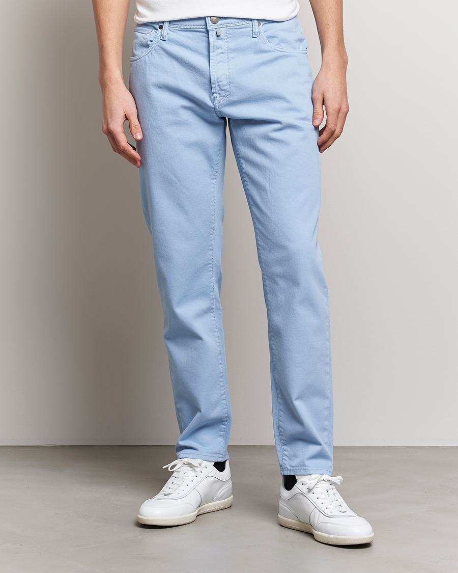 Heren | Broeken | Incotex | Cotton Stretch 5-Pocket Pants Light Blue