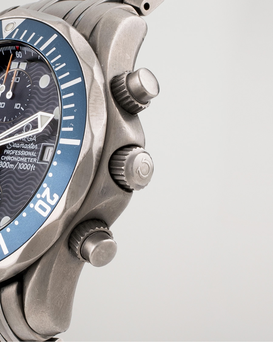 Heren | Omega Pre-Owned Seamaster Diver 300M Chrono 2298.80.00 Titan Blue | Omega Pre-Owned | Seamaster Diver 300M Chrono 2298.80.00 Titan Blue