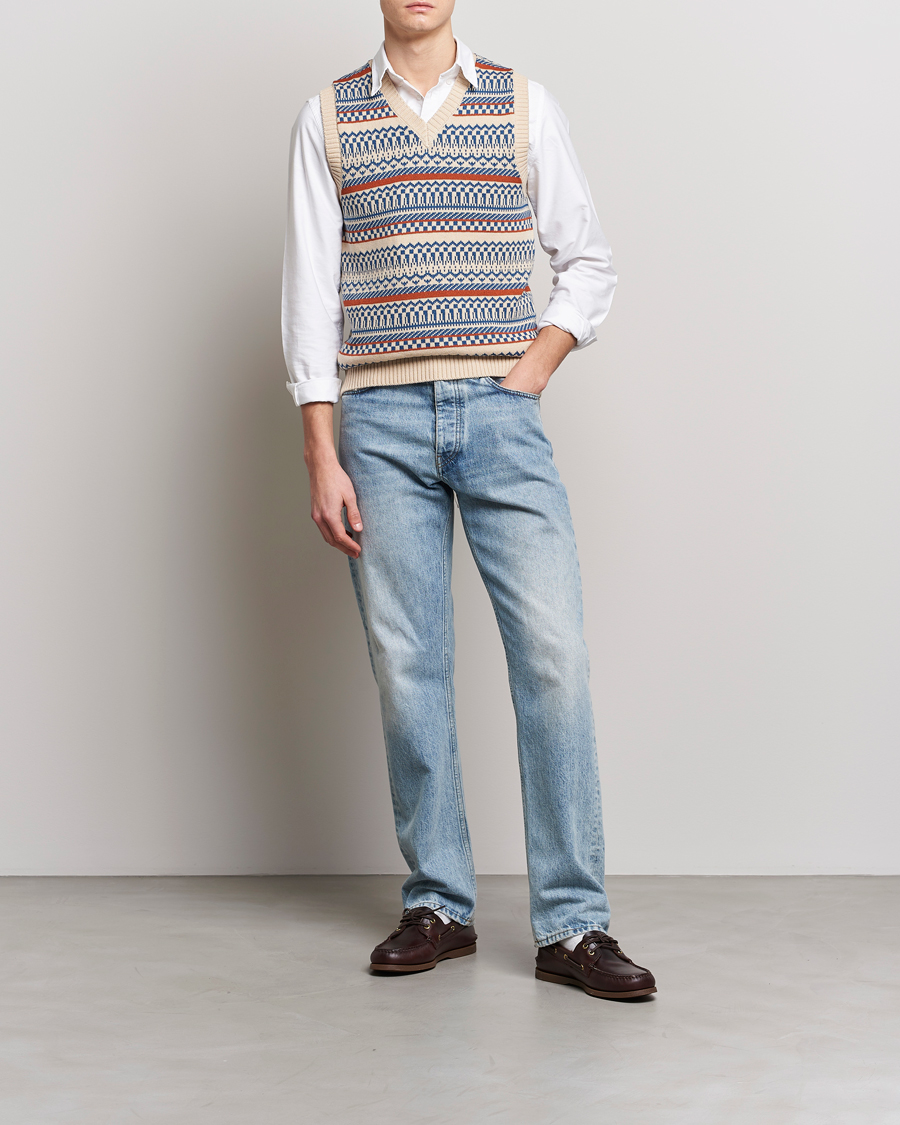Heren | Truien | BEAMS PLUS | Knit Fairisle Vest Natural