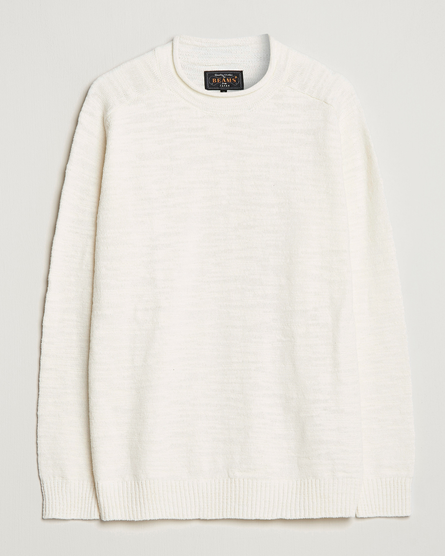 Heren | Truien | BEAMS PLUS | Linen Crew Neck Sweater White