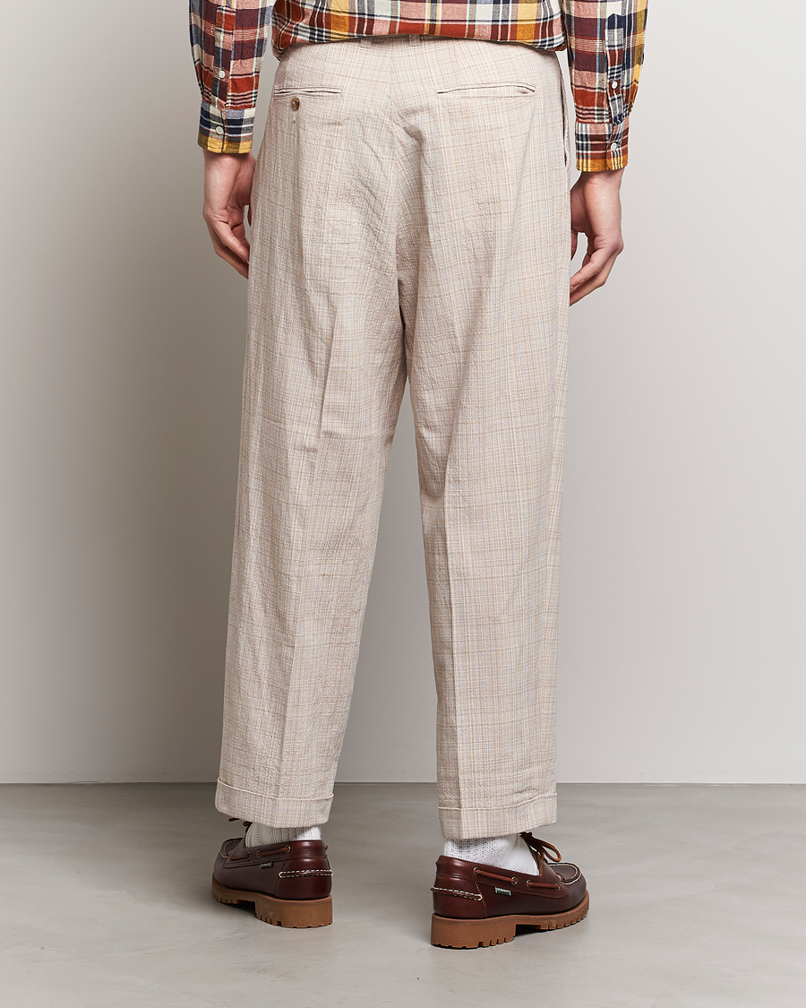 Heren | Broeken | BEAMS PLUS | Cotton/Linen Comfort Trousers Natural