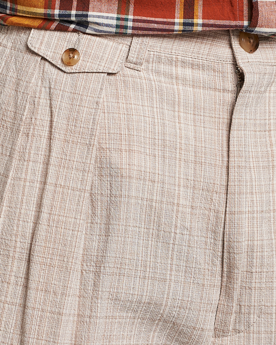 Heren | Broeken | BEAMS PLUS | Cotton/Linen Comfort Trousers Natural