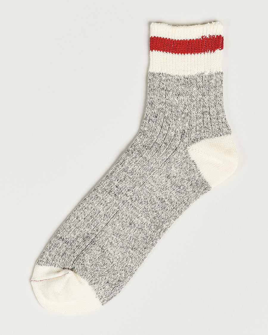 Heren | Ondergoed | BEAMS PLUS | 1/4 Rag Socks Grey/Red