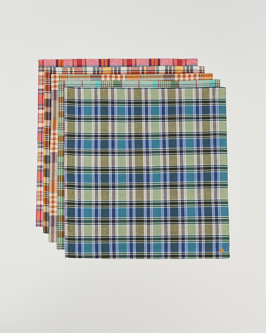 Heren | Pochets | BEAMS PLUS | Handkerchief 5-Pack  Multicolor Madras