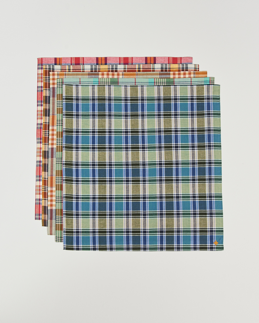 Heren | BEAMS PLUS Handkerchief 5-Pack Multicolor Madras | BEAMS PLUS | Handkerchief 5-Pack Multicolor Madras