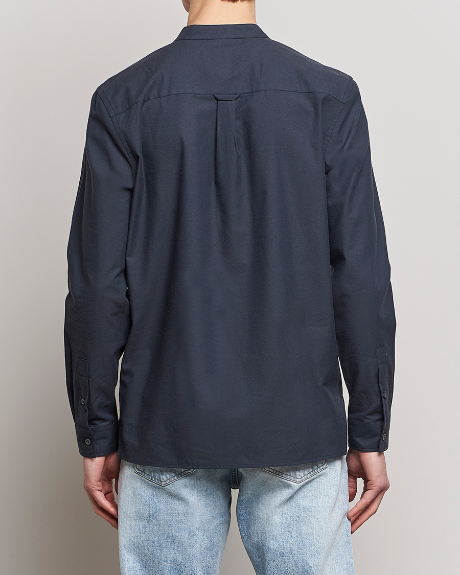 Heren | Overhemden | Lyle & Scott | Marl Grandad Shirt Dark Navy