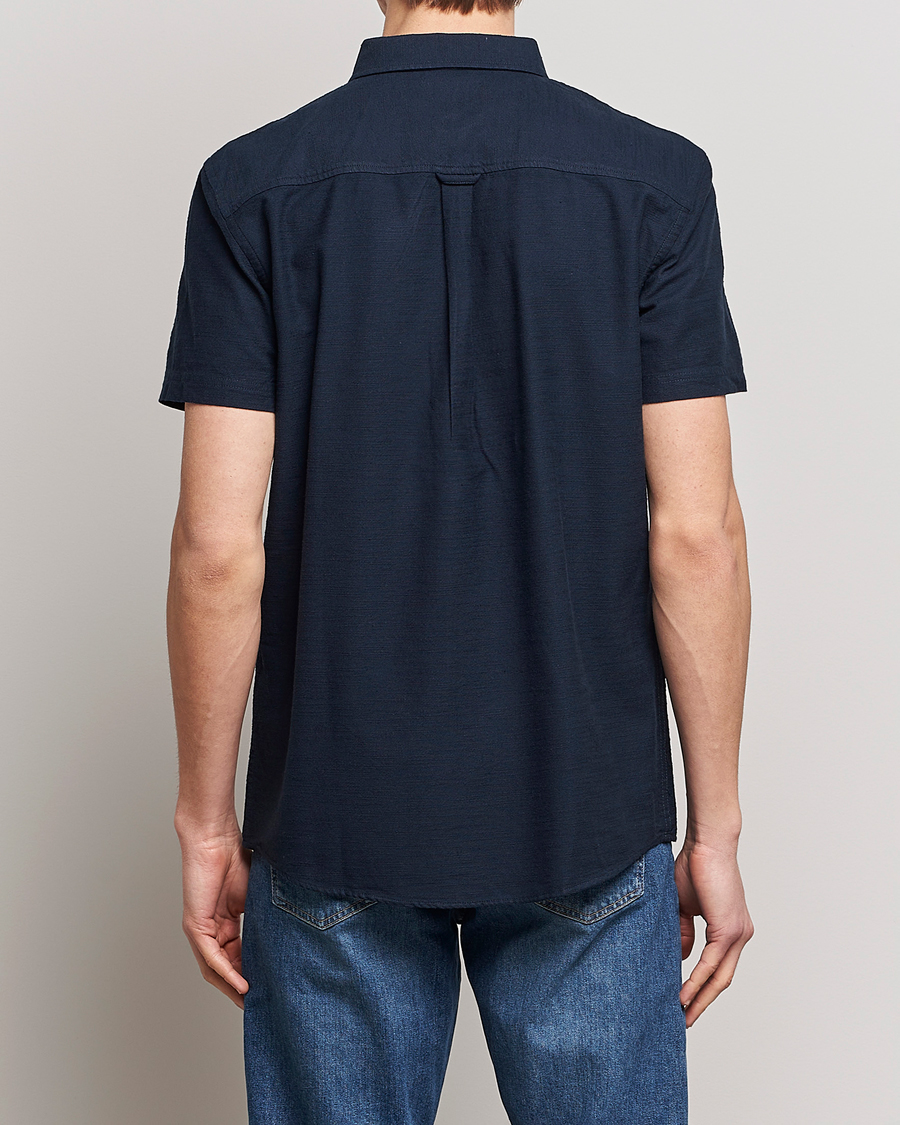 Heren | Overhemden | Lyle & Scott | Cotton Slub Short Sleeve Shirt Dark Navy