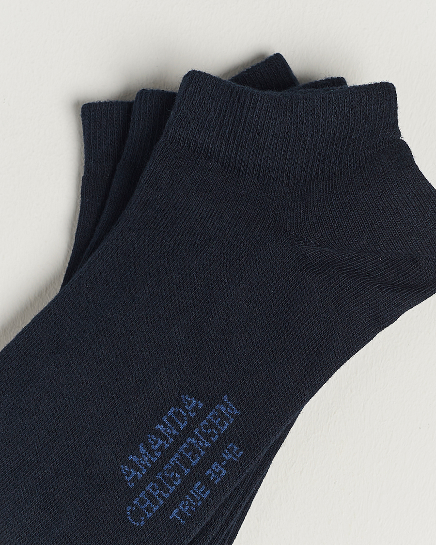 Heren | Binnenkort op voorraad | Amanda Christensen | 3-Pack True Cotton Sneaker Socks Dark Navy