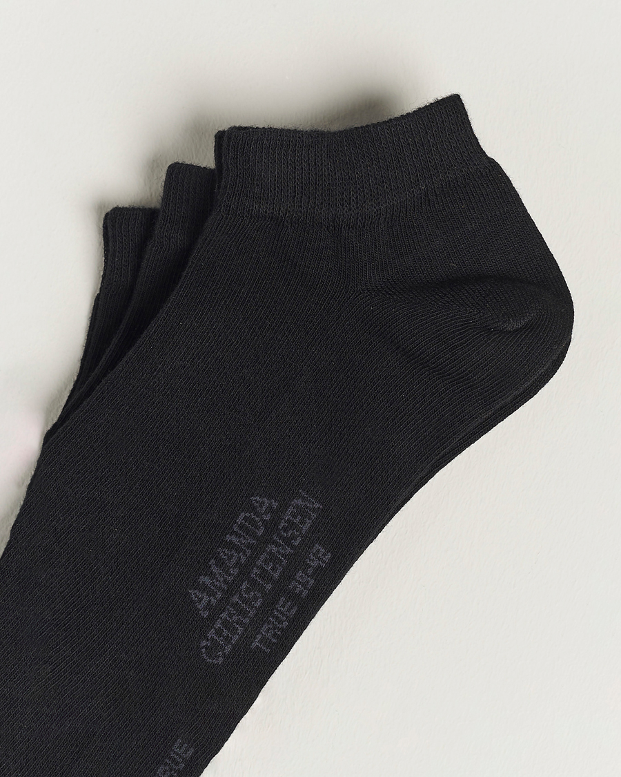 Heren |  | Amanda Christensen | 3-Pack True Cotton Sneaker Socks Black