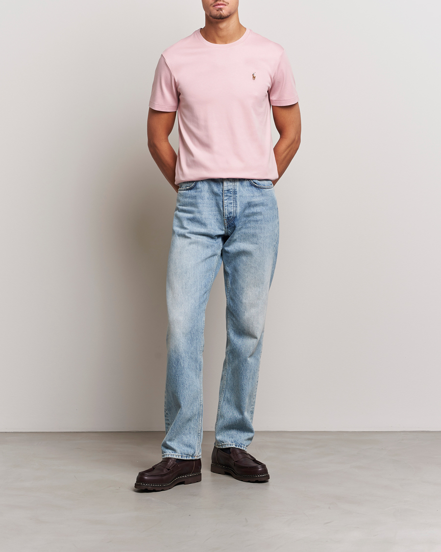 Heren | T-shirts | Polo Ralph Lauren | Luxury Pima Cotton Crew Neck T-Shirt Chino Pink