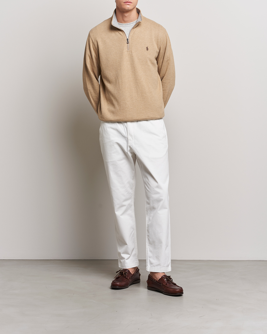 Heren | Truien | Polo Ralph Lauren | Tech Double Knit Half Zip Luxury Tan Heather