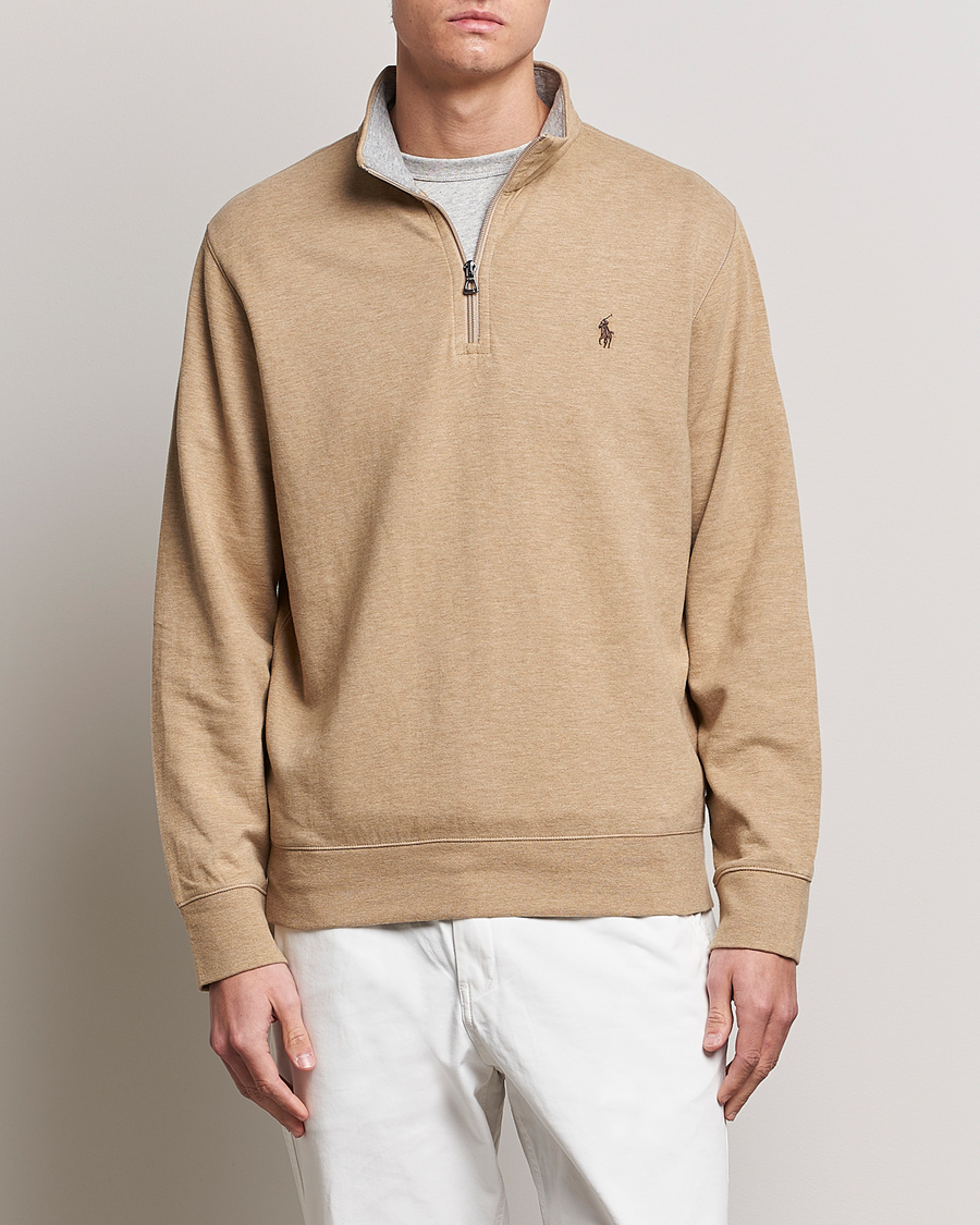 Heren | Truien | Polo Ralph Lauren | Tech Double Knit Half Zip Luxury Tan Heather
