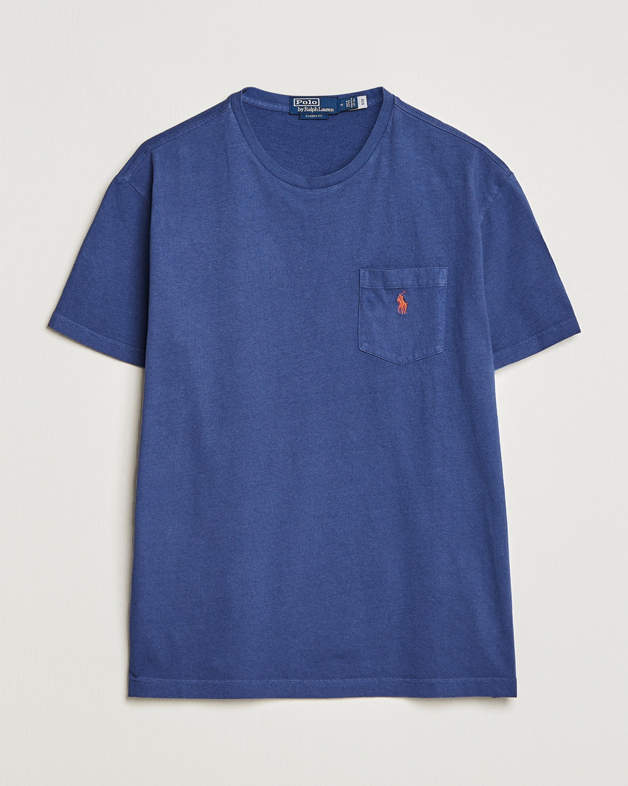 Heren | T-shirts | Polo Ralph Lauren | Cotton/Linen Crew Neck T-Shirt Boathouse Navy