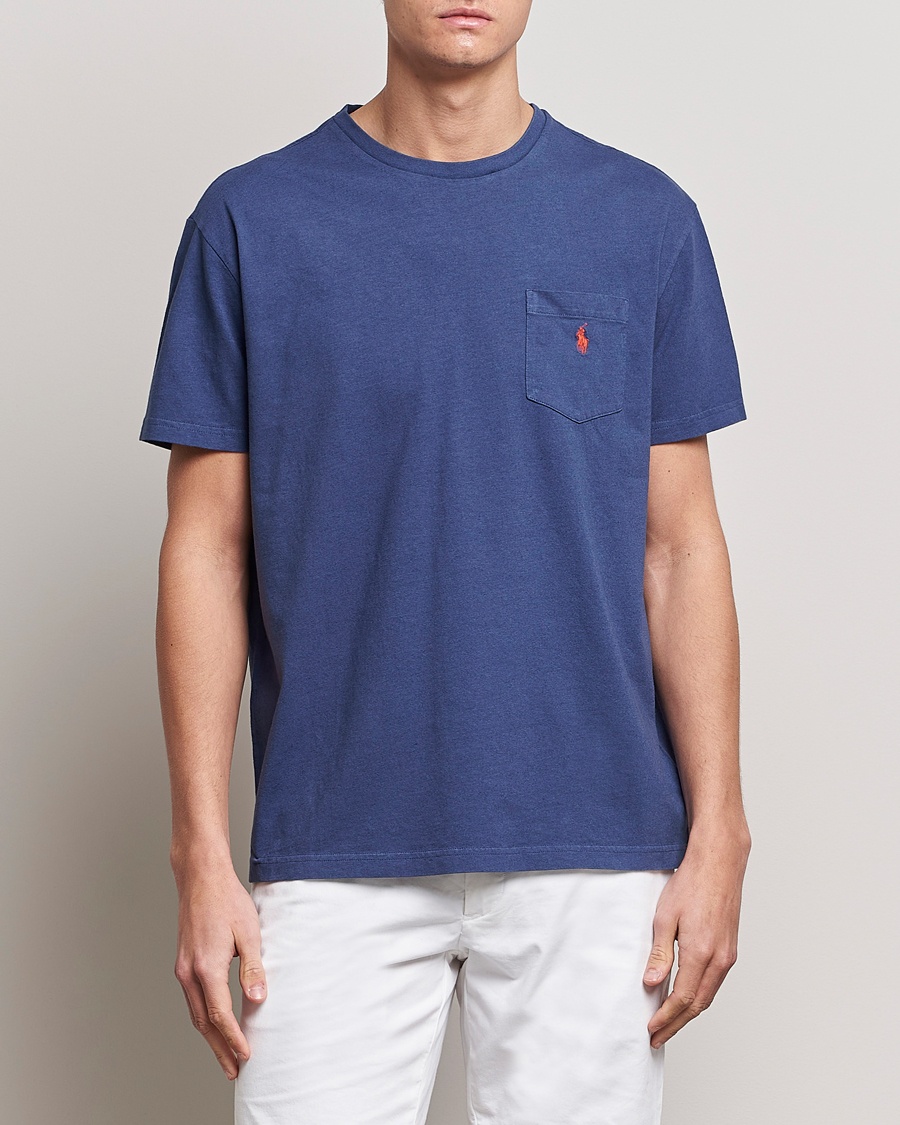 Heren | T-shirts | Polo Ralph Lauren | Cotton/Linen Crew Neck T-Shirt Boathouse Navy