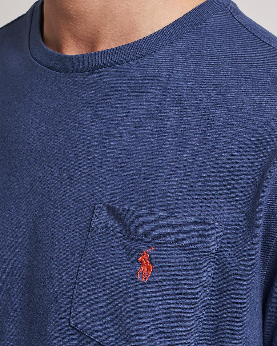 Heren | T-shirts | Polo Ralph Lauren | Cotton/Linen Crew Neck T-Shirt Boathouse Navy