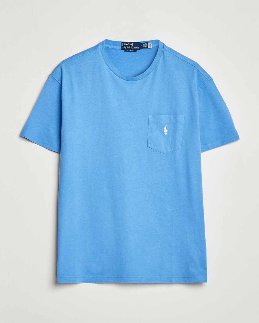Heren | T-shirts | Polo Ralph Lauren | Cotton/Linen Crew Neck T-Shirt Summer Blue