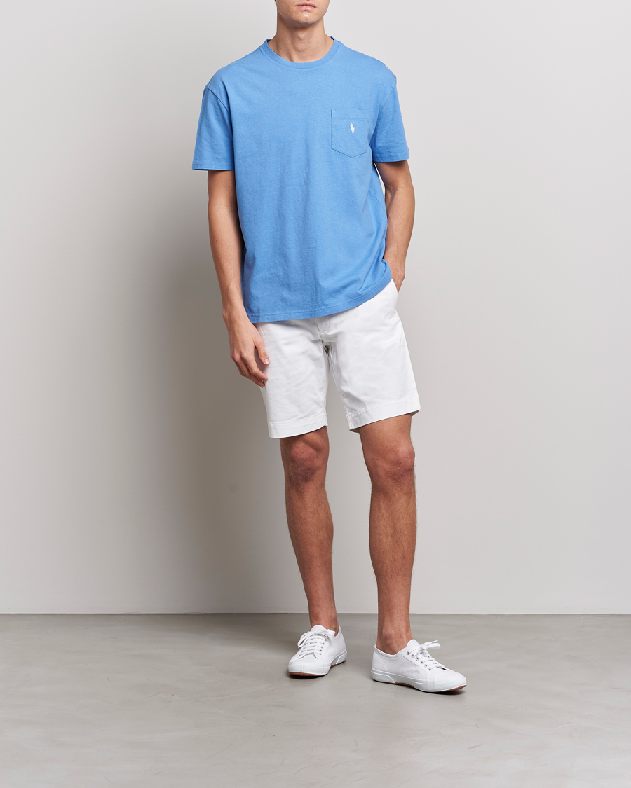Heren | T-shirts | Polo Ralph Lauren | Cotton/Linen Crew Neck T-Shirt Summer Blue
