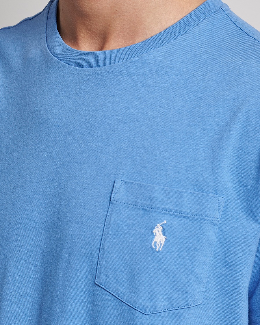Heren | T-shirts | Polo Ralph Lauren | Cotton/Linen Crew Neck T-Shirt Summer Blue