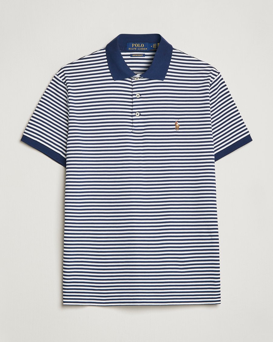 Heren | Polo's | Polo Ralph Lauren | Luxury Pima Cotton Striped Polo French Navy/White