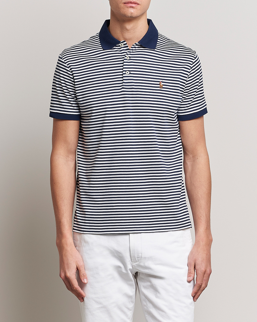 Heren | Polo's | Polo Ralph Lauren | Luxury Pima Cotton Striped Polo French Navy/White