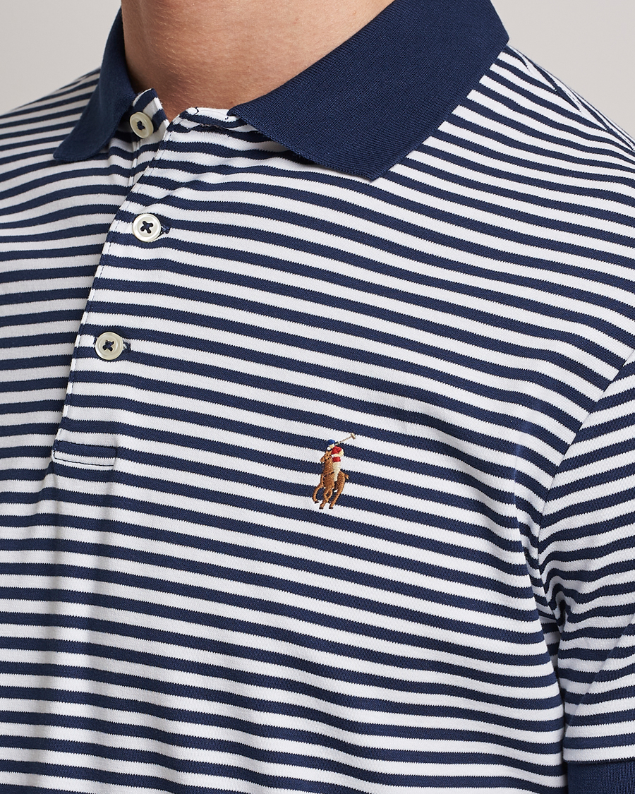 Heren | Polo's | Polo Ralph Lauren | Luxury Pima Cotton Striped Polo French Navy/White