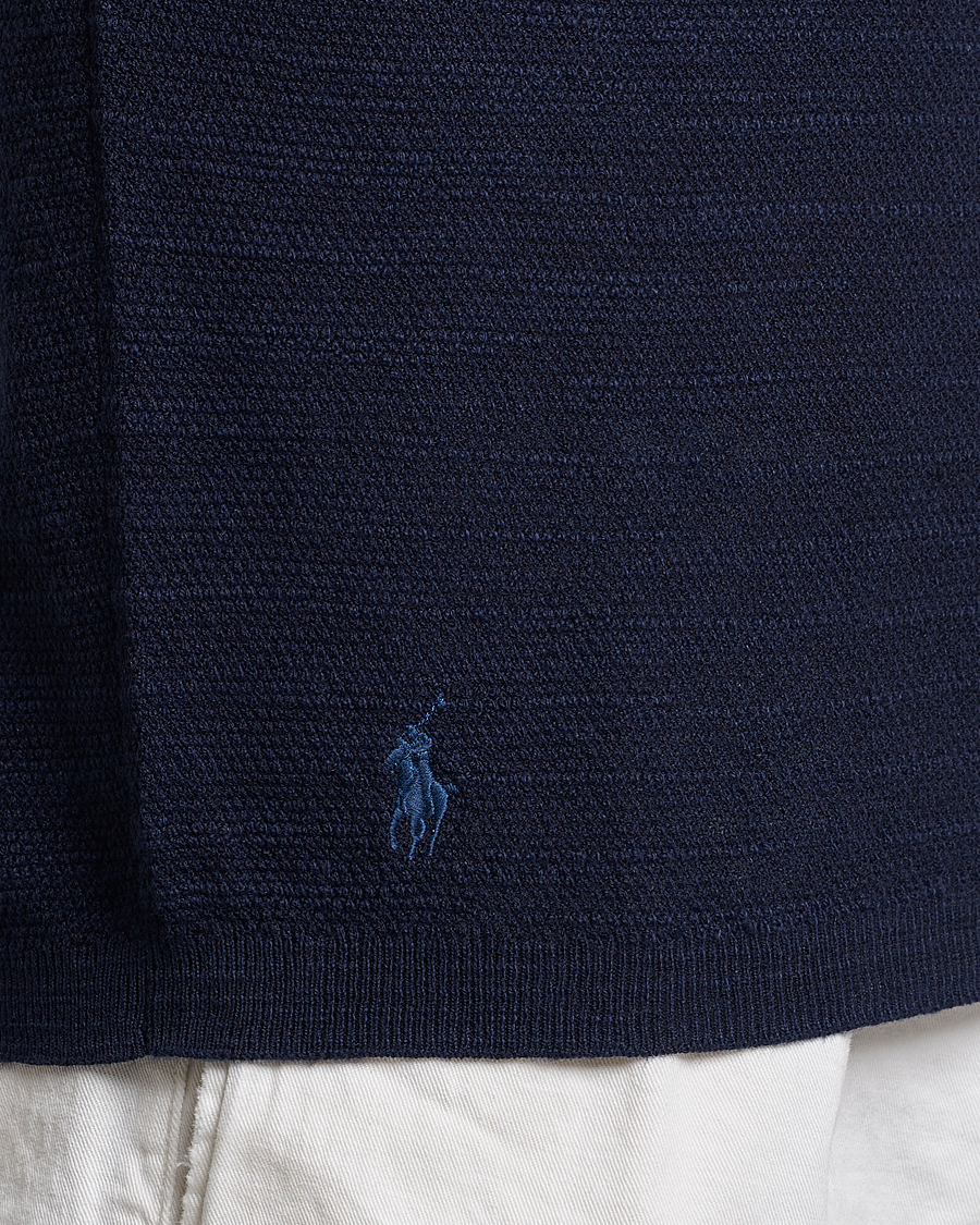 Heren | Polo's | Polo Ralph Lauren | Cotton/Linen Textured Polo Bright Navy