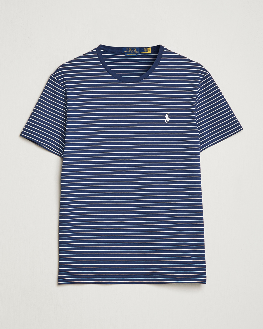 Heren | T-shirts | Polo Ralph Lauren | Luxury Pima Cotton Striped T-shirt Navy/White