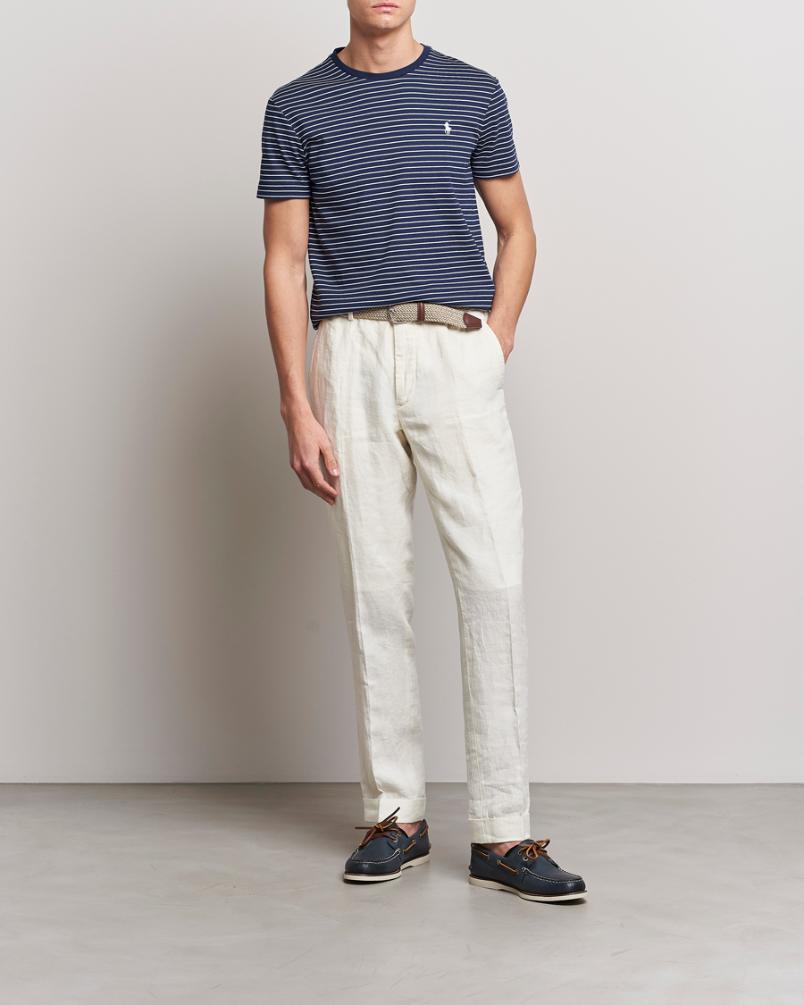 Heren | T-shirts | Polo Ralph Lauren | Luxury Pima Cotton Striped T-shirt Navy/White