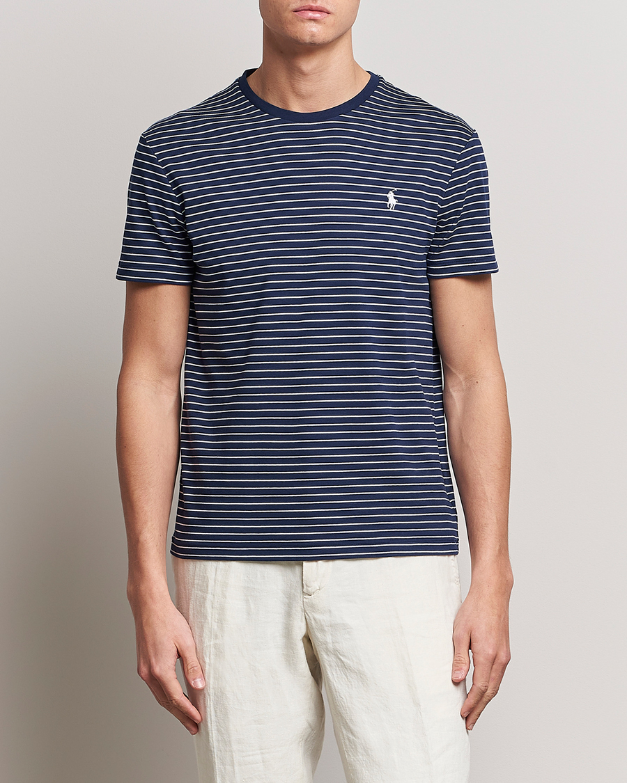 Heren | T-shirts | Polo Ralph Lauren | Luxury Pima Cotton Striped T-shirt Navy/White