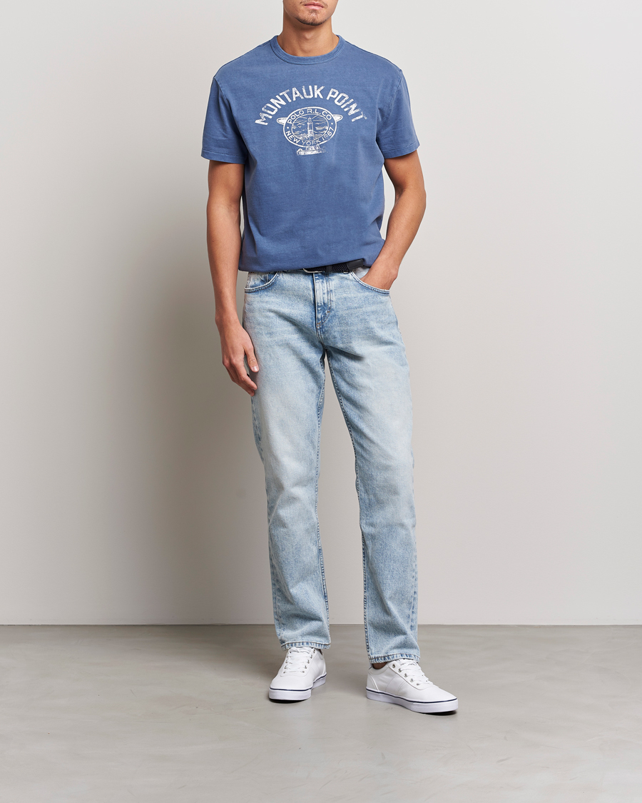 Heren | T-shirts | Polo Ralph Lauren | Graphic Logo Jerset Crew Neck T-Shirt Earth Blue