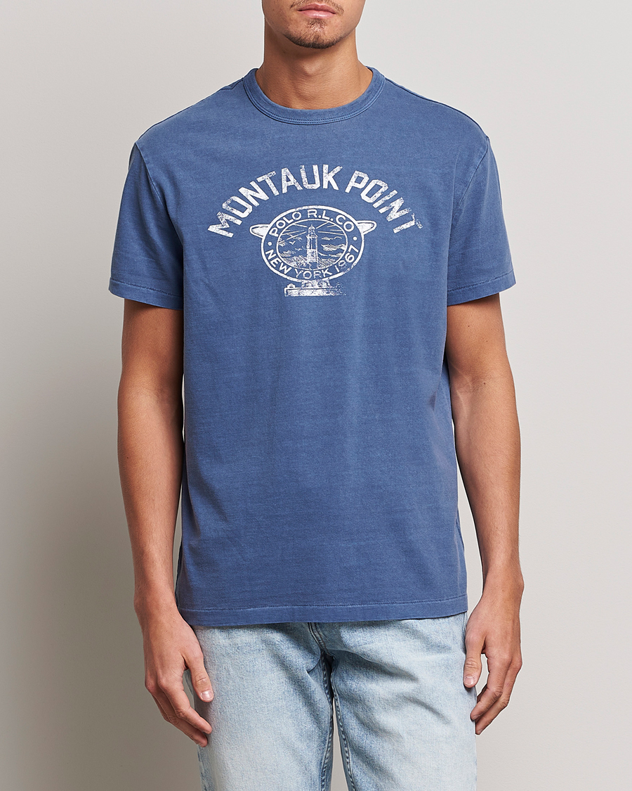 Heren | T-shirts | Polo Ralph Lauren | Graphic Logo Jerset Crew Neck T-Shirt Earth Blue
