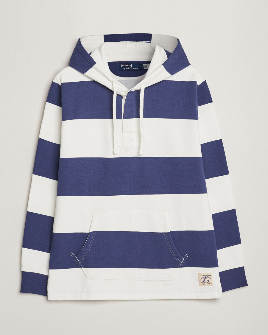 Heren | Truien | Polo Ralph Lauren | Jersey Blockstriped Hoodie Boat Navy/White