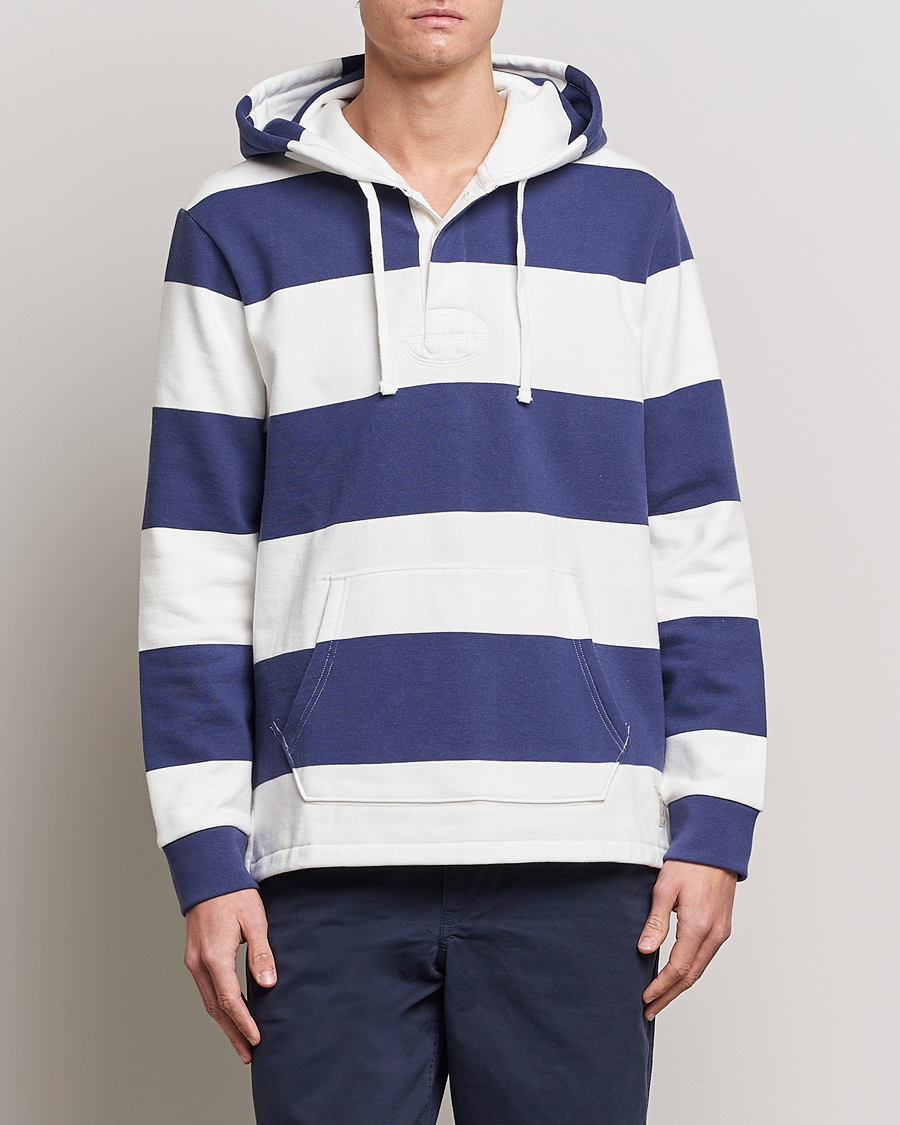 Heren | Truien | Polo Ralph Lauren | Jersey Blockstriped Hoodie Boat Navy/White