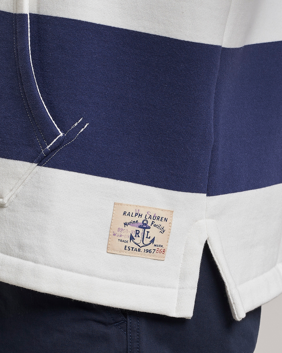 Heren | Truien | Polo Ralph Lauren | Jersey Blockstriped Hoodie Boat Navy/White