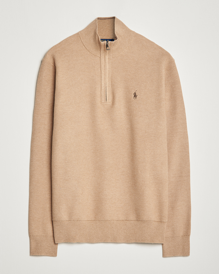 Heren | Truien | Polo Ralph Lauren | Textured Half-Zip Camel Melange