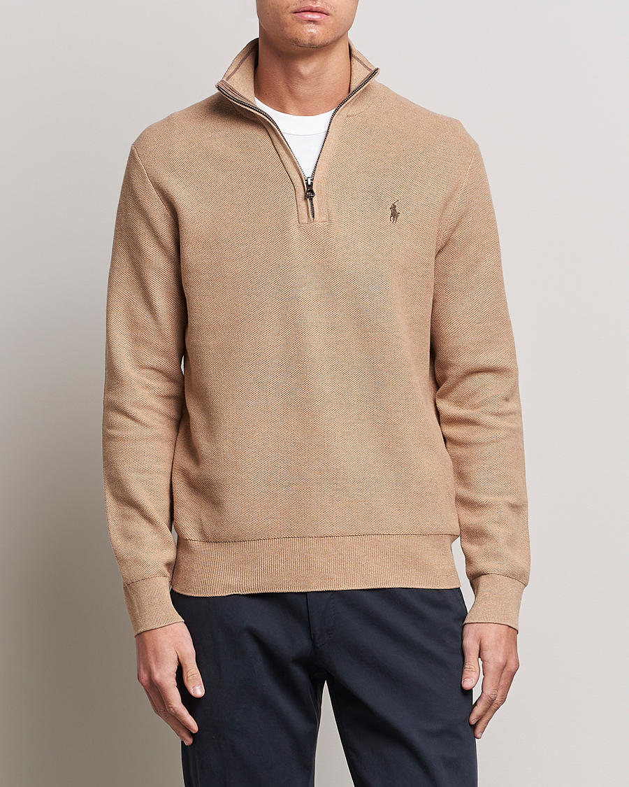 Heren | Truien | Polo Ralph Lauren | Textured Half-Zip Camel Melange