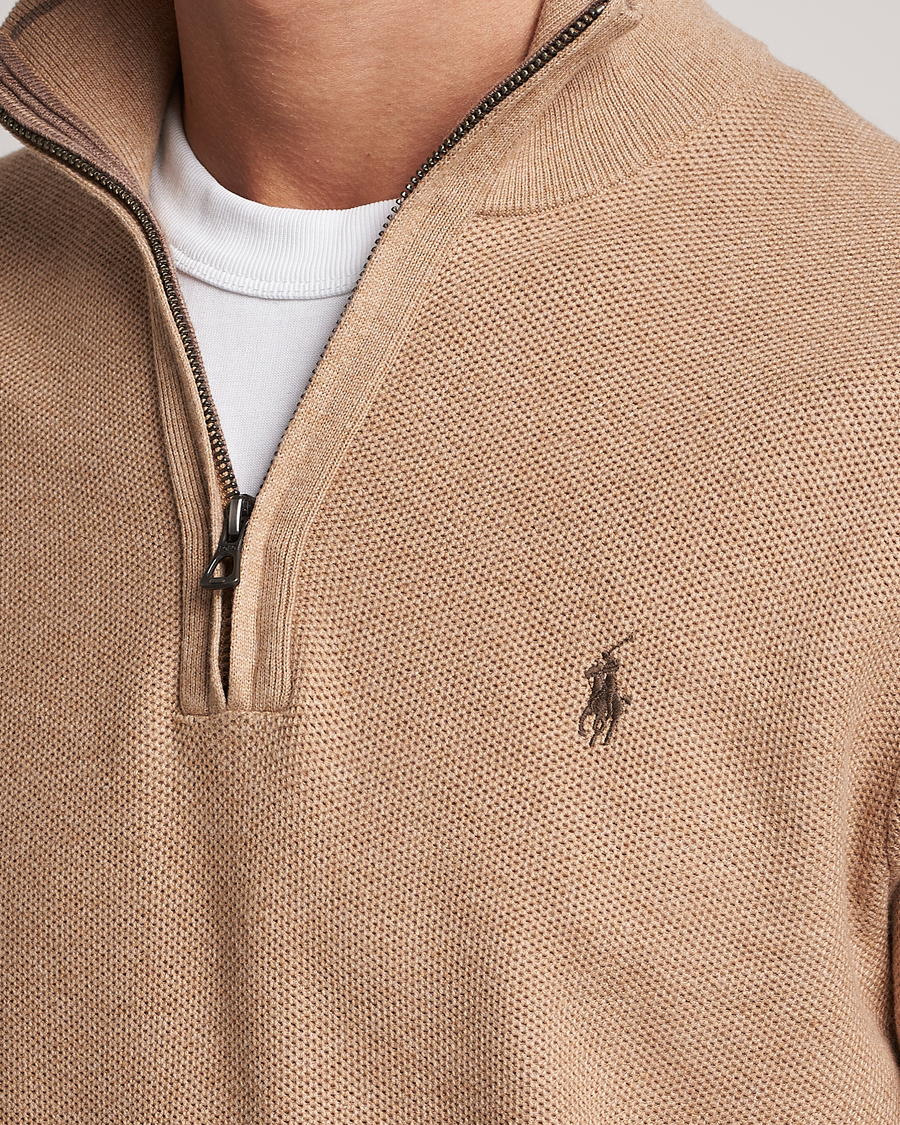 Heren | Truien | Polo Ralph Lauren | Textured Half-Zip Camel Melange