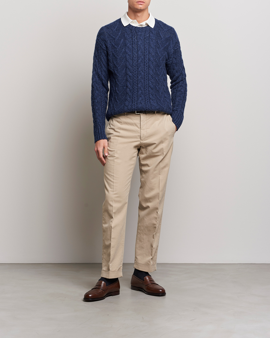 Heren | Truien | Polo Ralph Lauren | Knitted Fishermen Sweater Mid Blue Heather