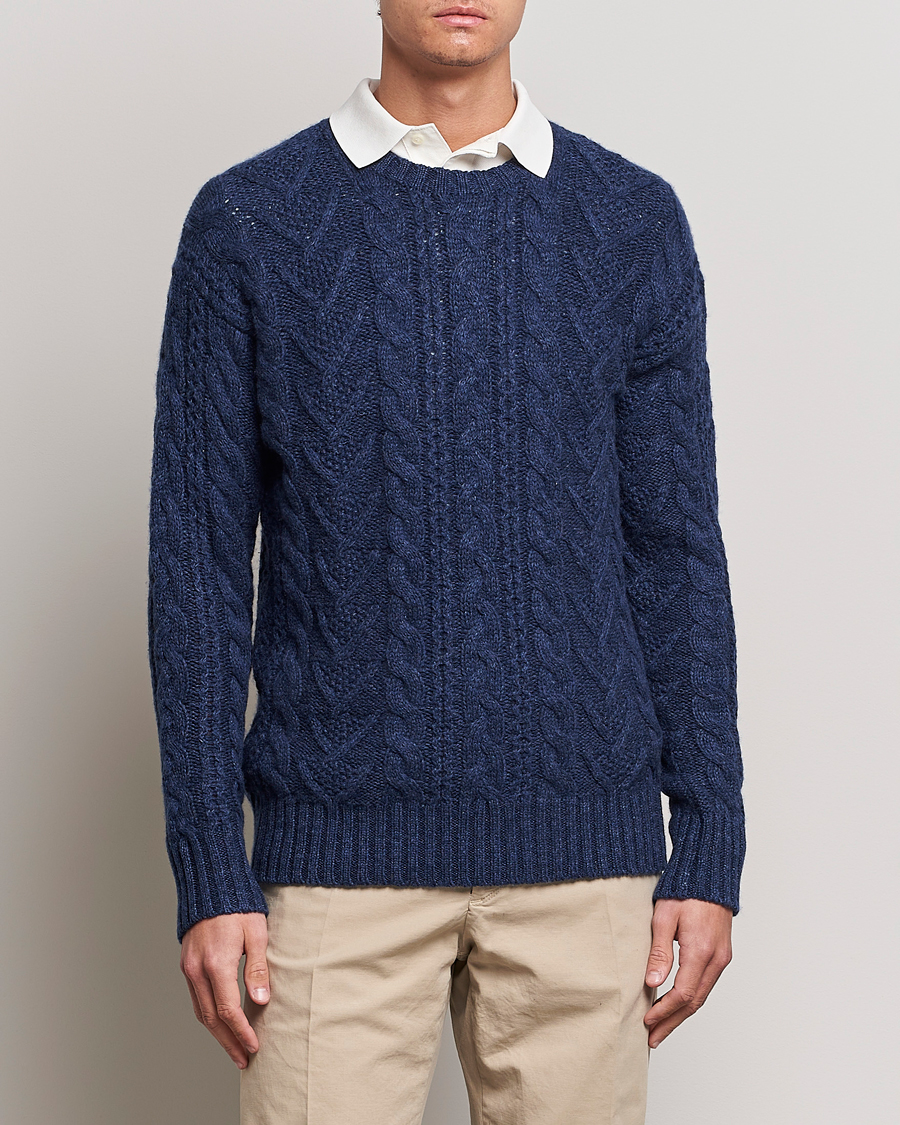 Heren | Truien | Polo Ralph Lauren | Knitted Fishermen Sweater Mid Blue Heather