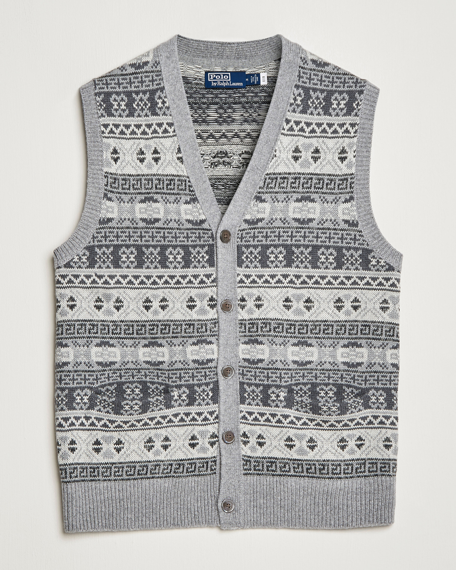 Heren | Truien | Polo Ralph Lauren | Knitted Fairisle Vest Grey