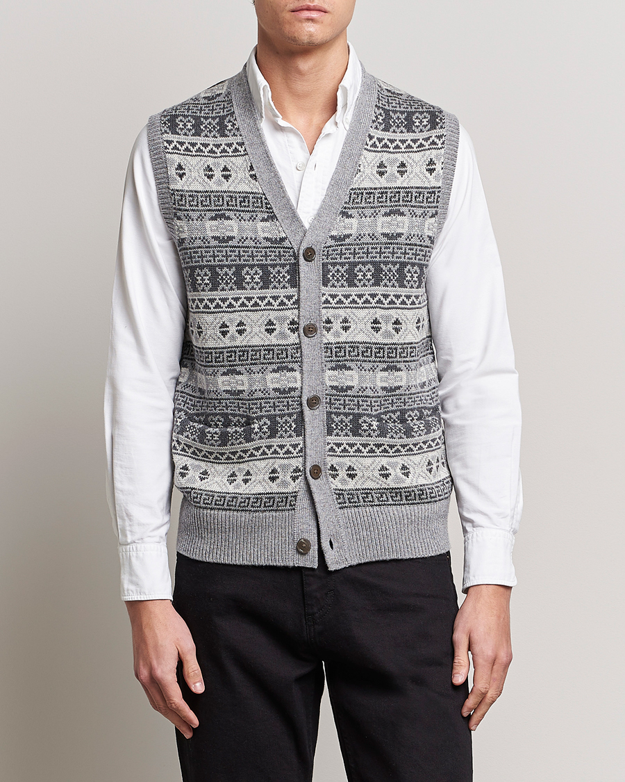 Heren | Truien | Polo Ralph Lauren | Knitted Fairisle Vest Grey