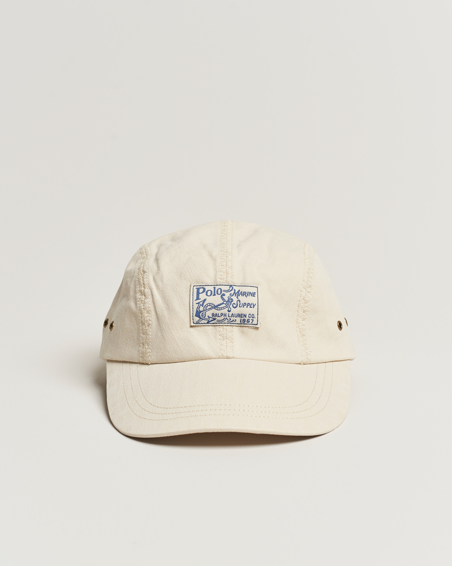 Heren | Polo Ralph Lauren 4 Panel Herringbone Twill Cap English Cream | Polo Ralph Lauren | 4 Panel Herringbone Twill Cap English Cream