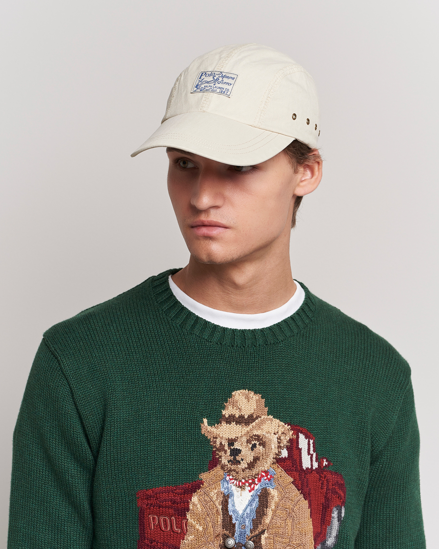 Heren | Polo Ralph Lauren 4 Panel Herringbone Twill Cap English Cream | Polo Ralph Lauren | 4 Panel Herringbone Twill Cap English Cream