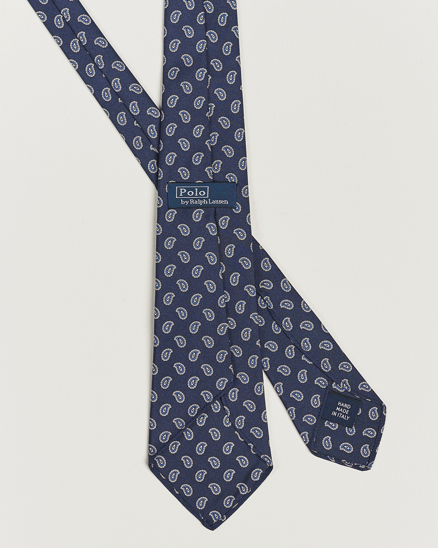 Heren | Polo Ralph Lauren Vintage Foulard Printed Tie Navy/Blue | Polo Ralph Lauren | Vintage Foulard Printed Tie Navy/Blue
