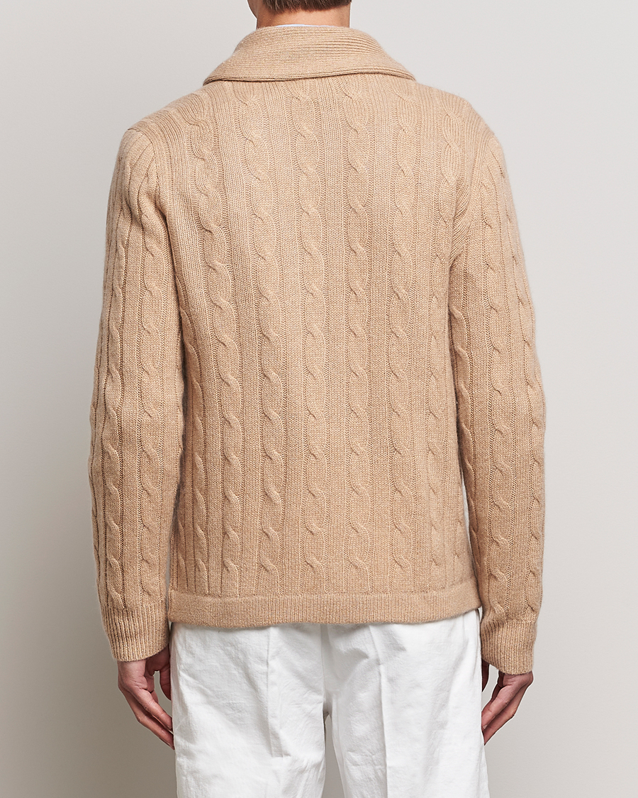 Heren | Truien | Polo Ralph Lauren | Cashmere Cable Shawl Collar Cardigan Camel Melange