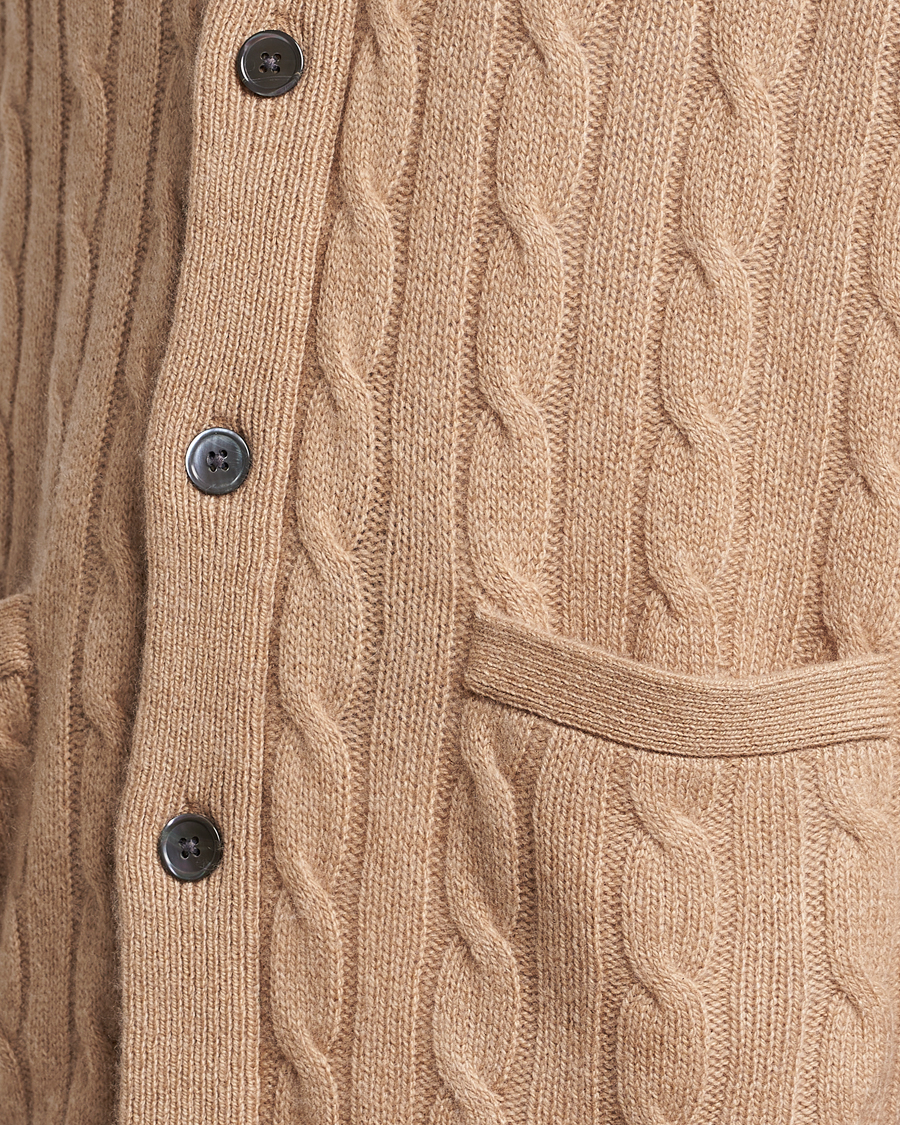 Heren | Truien | Polo Ralph Lauren | Cashmere Cable Shawl Collar Cardigan Camel Melange