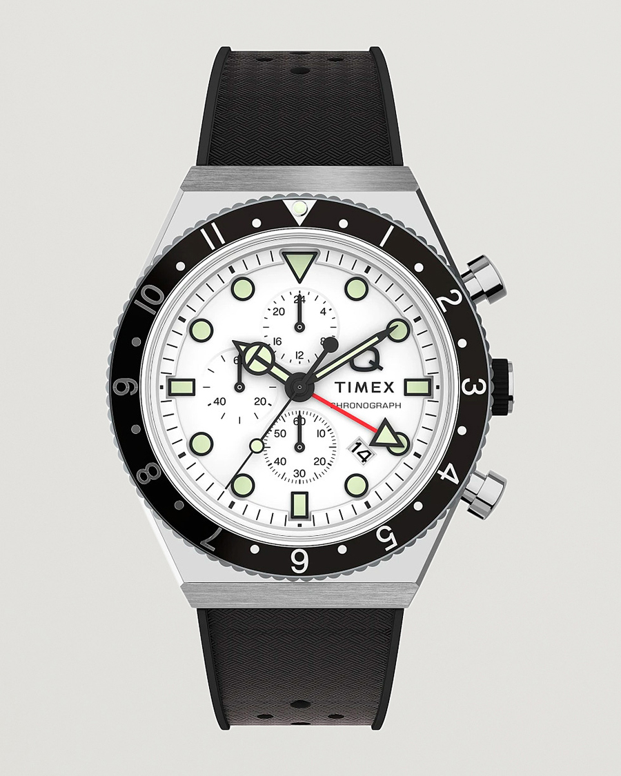 Heren | Timex Time Zone Chronograph 40mm White Dial | Timex | Time Zone Chronograph 40mm White Dial